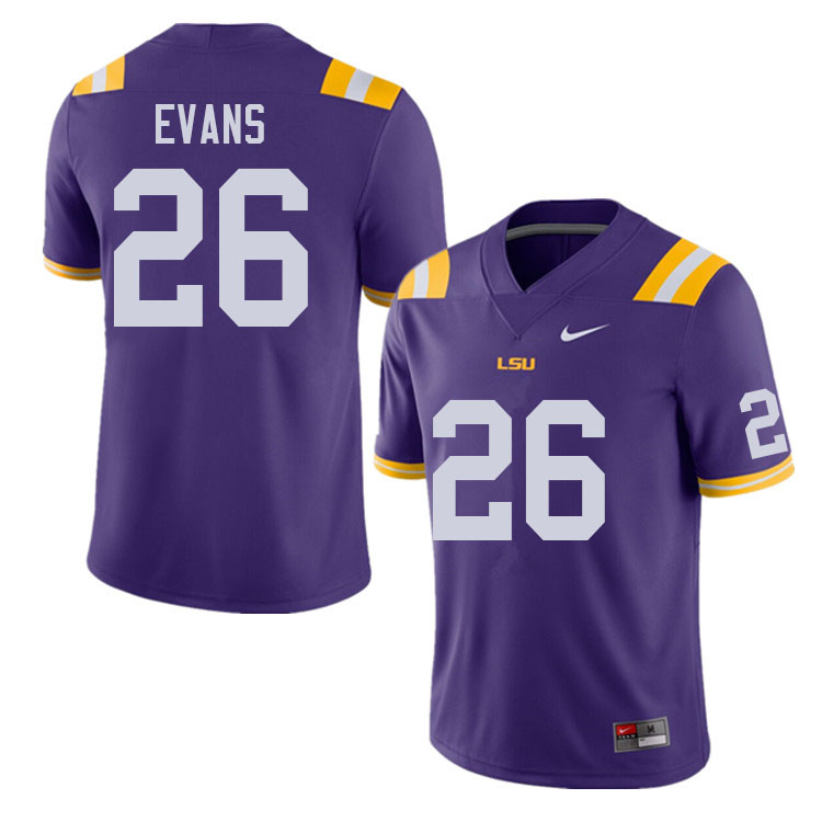 Men #26 Darren Evans LSU Tigers College Football Jerseys Sale-Purple